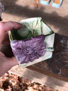 Melissa Gish ceramic featuring purple flower