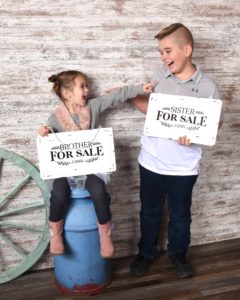 Boy and girl siblings portrait photo