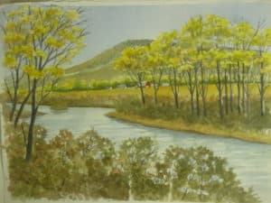 Water color painting of the Colorado river by Steve Shonk