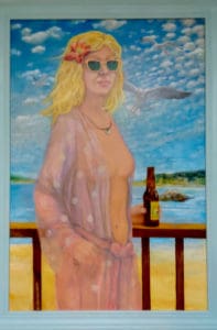 ed steffek painting of lady at beach